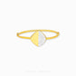 Duo Tone Diamond Bangle by Chip Lee Jewellery Singapore, sculpted 916 gold with matte and high-polish finishes, adorned with diamonds for bold elegance