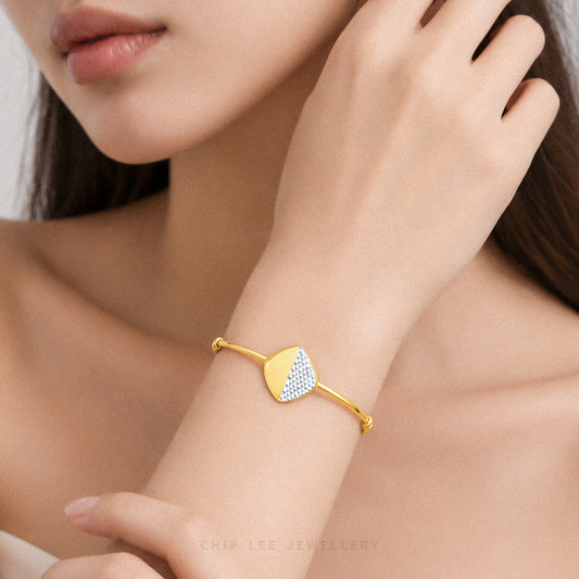 Duo Tone Diamond Bangle