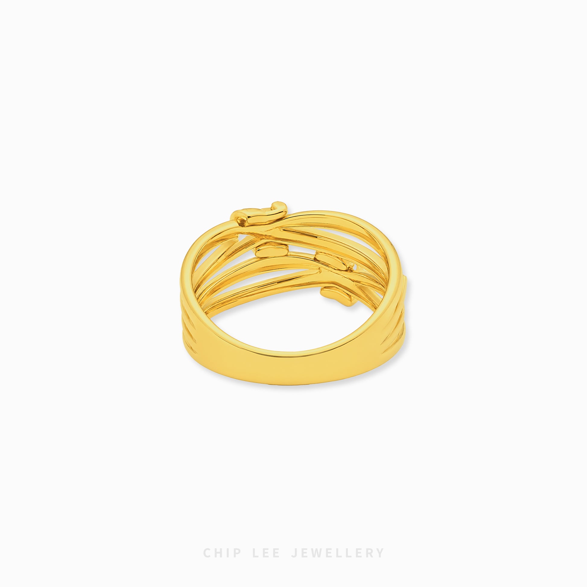 Duo Tone Eternal Intertwined Ring featuring an elegant interwoven dual-band design with refined contrast finish