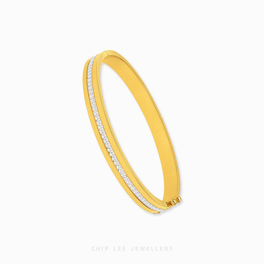 Duo Tone Facet Eternity Bangle