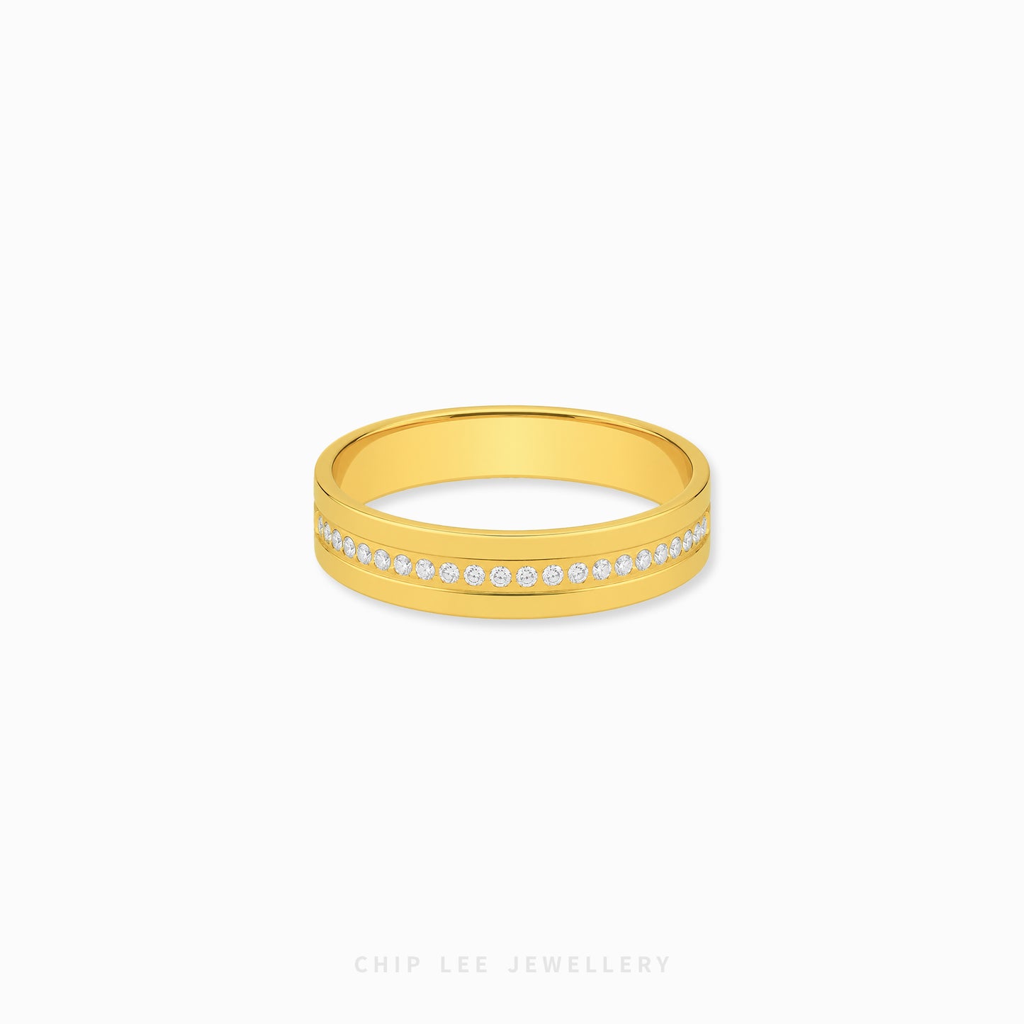 22K Duo Tone Facet Eternity Ring with elegant dual-tone finish and eternity-inspired detailing