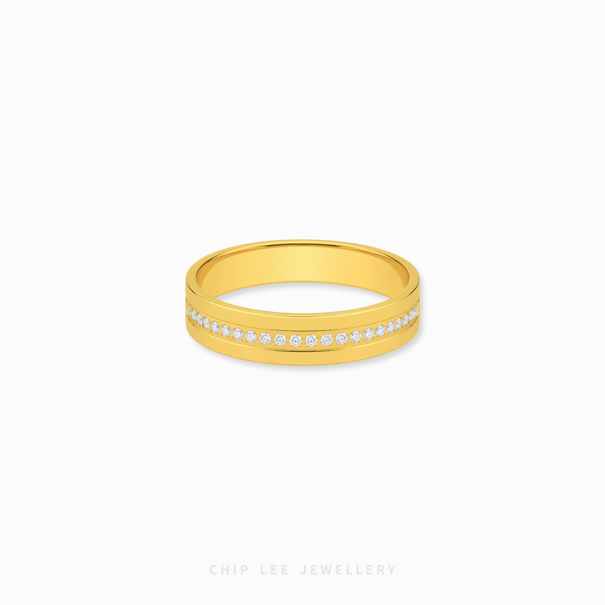 22K Duo Tone Facet Eternity Ring with elegant dual-tone finish and eternity-inspired detailing