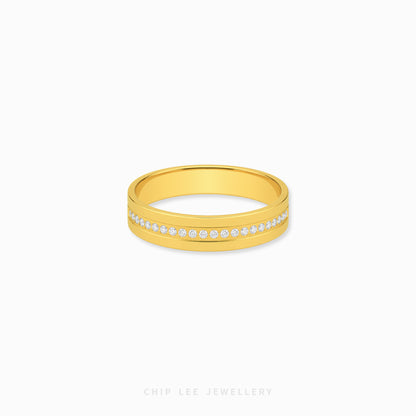 22K Duo Tone Facet Eternity Ring with elegant dual-tone finish and eternity-inspired detailing