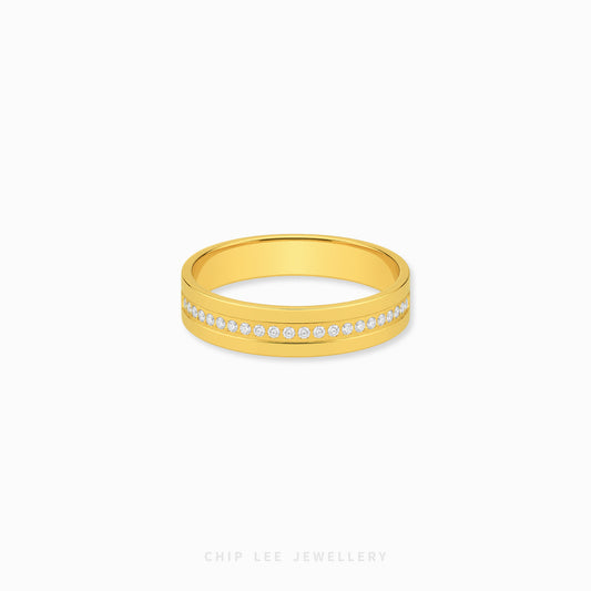 22K Duo Tone Facet Eternity Ring with elegant dual-tone finish and eternity-inspired detailing