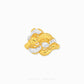 A two-tone yellow gold and silver ring with a textured, layered floral or abstract petal design, shown on a plain white background with a brand watermark at the bottom.