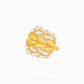 A gold and silver-toned ring with a textured, leaf-like or floral-inspired openwork design, shown on a plain white background with a Chip Lee Jewellery watermark at the bottom.
