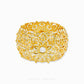 Duo Tone Floral Filigree Cuff Bangle featuring intricate floral openwork and contrasting two-tone detailing