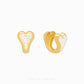 Chip Lee Jewellery Singapore Duo Tone Heart Studs. 916/22K dual-color gold earrings, elegant heart design. Certified Singapore jewelry gift.