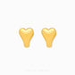 Chip Lee Jewellery Singapore Duo Tone Heart Studs. 916/22K dual-color gold earrings, elegant heart design. Certified Singapore jewelry gift.