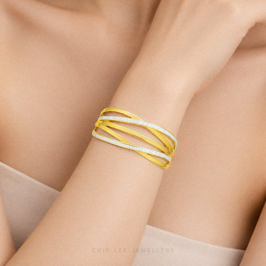 Duo Tone Helix Bangle
