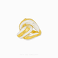 Modern Duo Tone Infinity Loop Ring in 916 gold, showcasing two intertwined intricated loops.
