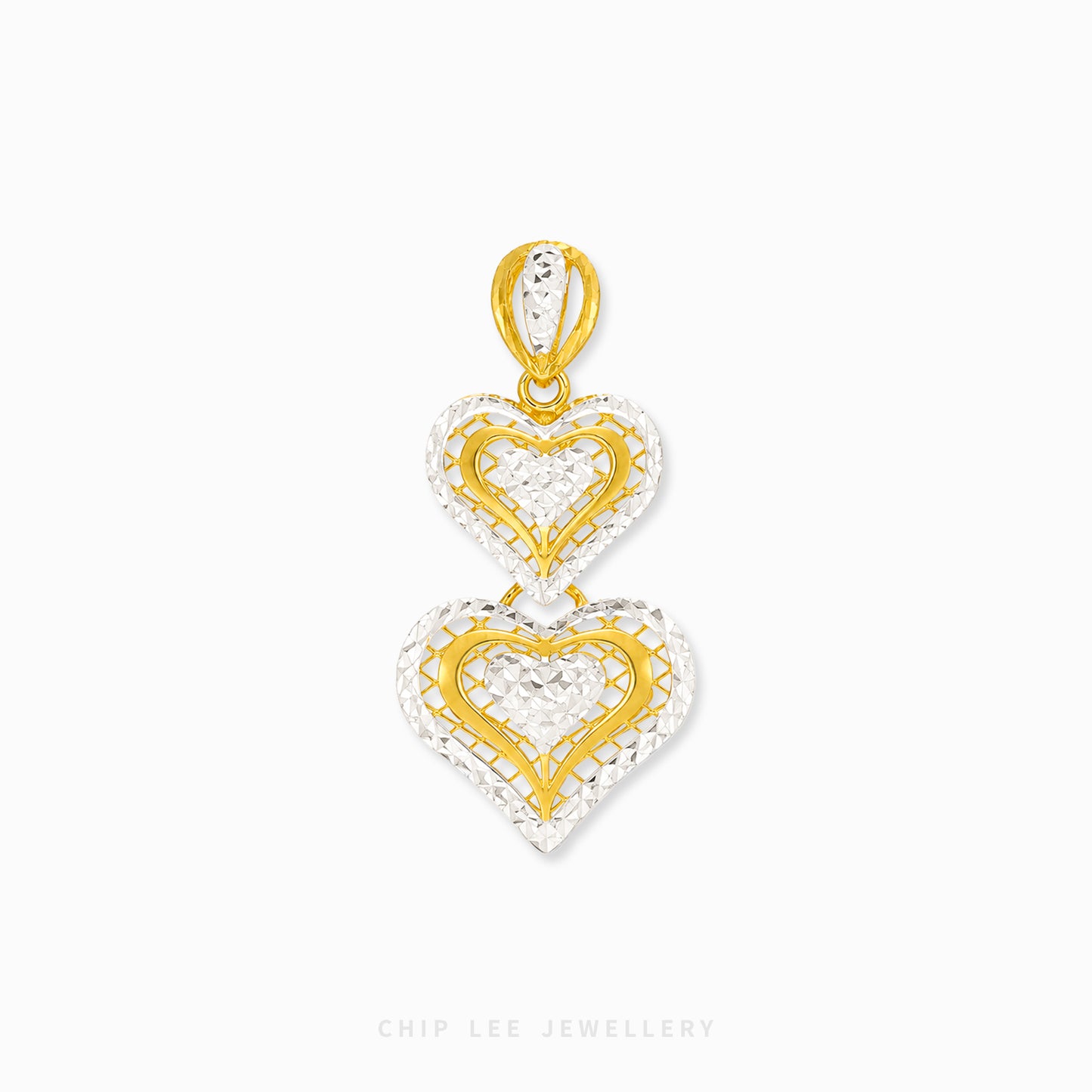 Lariat Hearts Pendant Necklace featuring delicate heart accents on an elegant drop-style chain