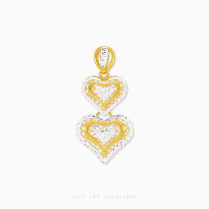 Lariat Hearts Pendant Necklace featuring delicate heart accents on an elegant drop-style chain