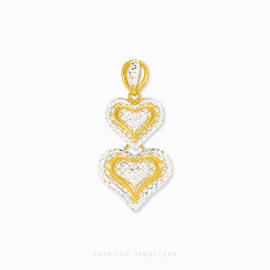 Lariat Hearts Pendant Necklace featuring delicate heart accents on an elegant drop-style chain