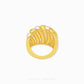 Duo Tone Lattice Dome Ring featuring a bold sculptural dome design with intricate lattice openwork and dual-tone finish