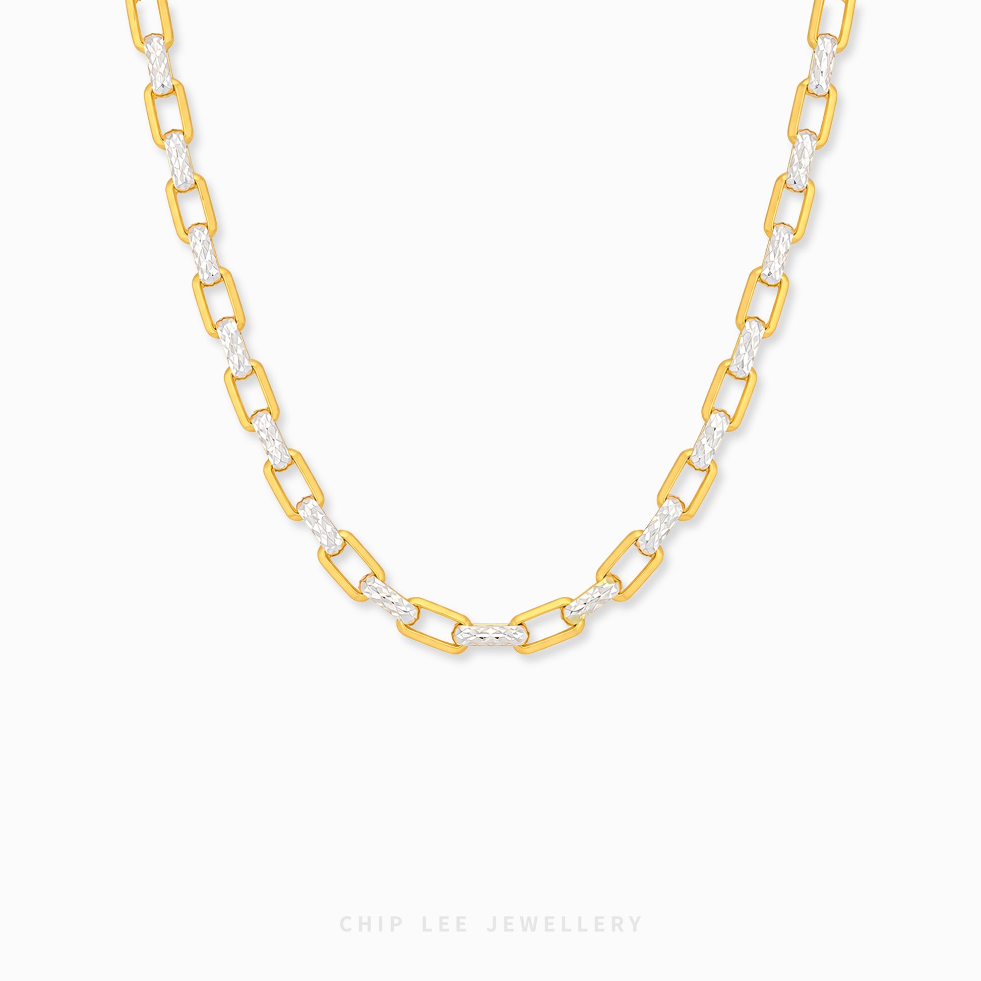 Mixed metal necklace with textured finish