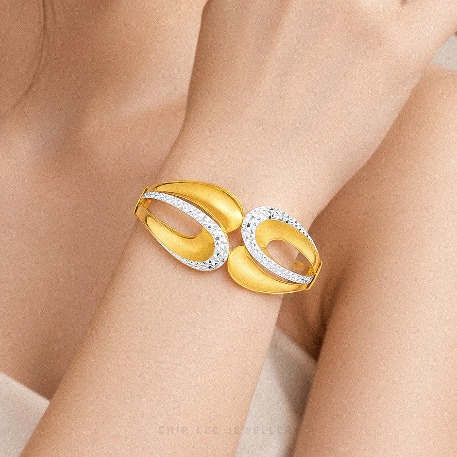 Duo Tone Loop Cuff Bangle