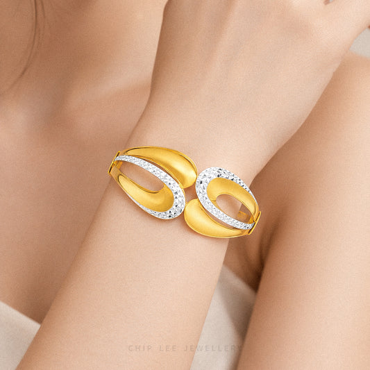Duo Tone Loop Cuff Bangle