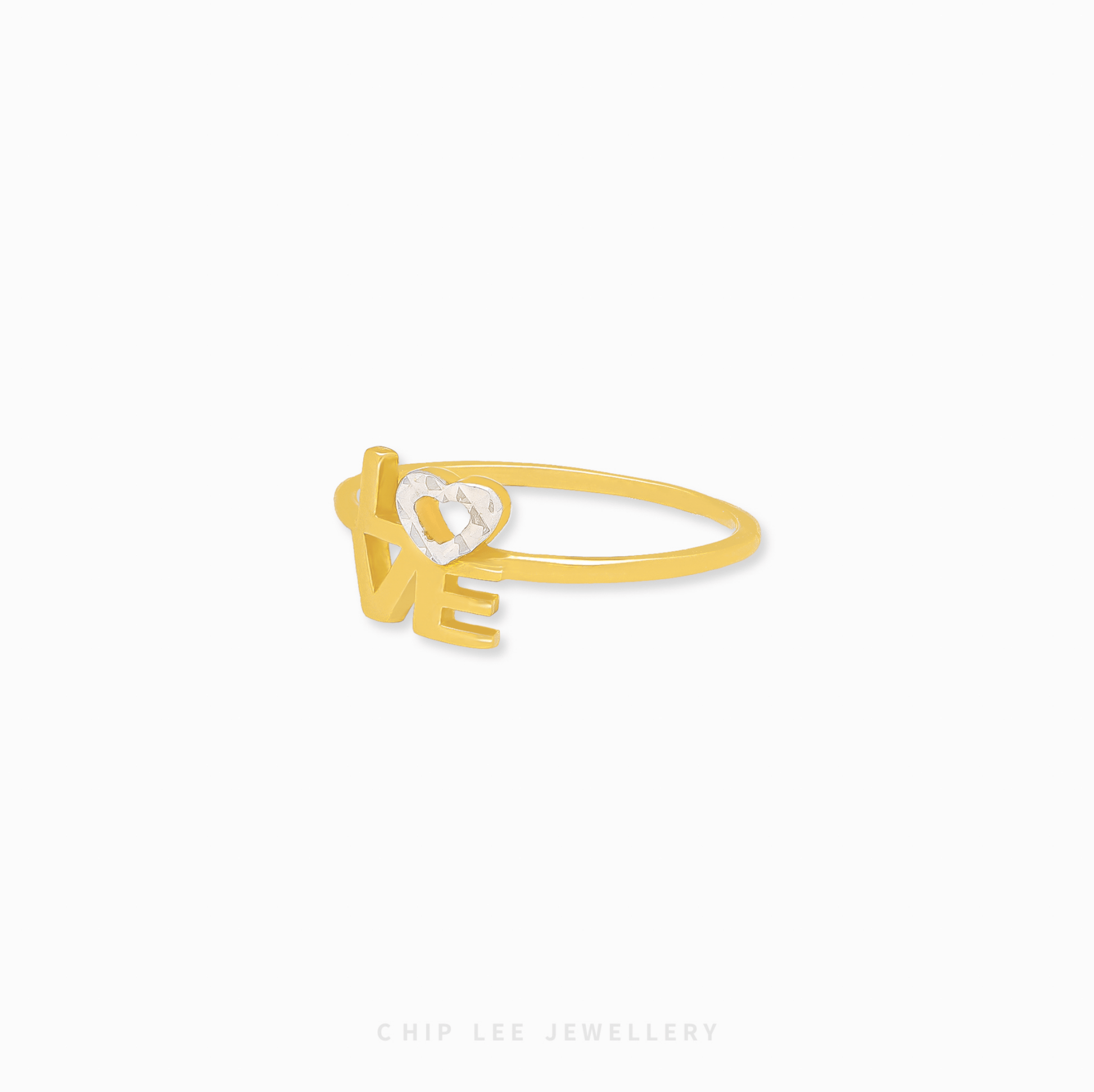 Duo Tone Love Ring in 916 gold