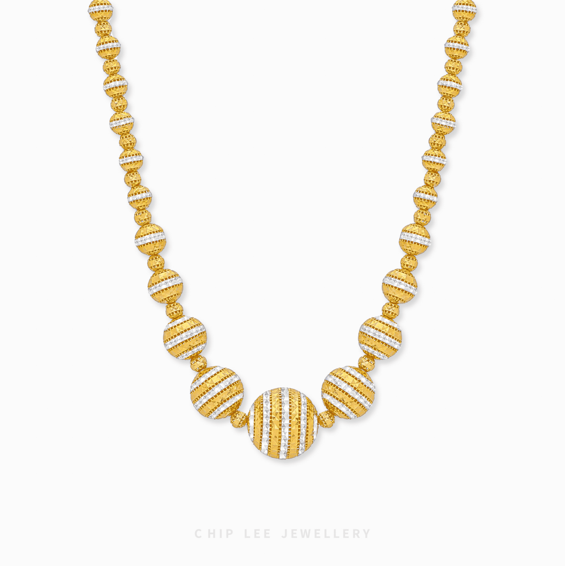 Duo Tone Oracle Statement Necklace in 916 gold
