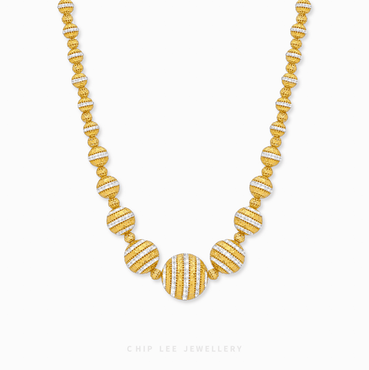 Duo Tone Oracle Statement Necklace in 916 gold