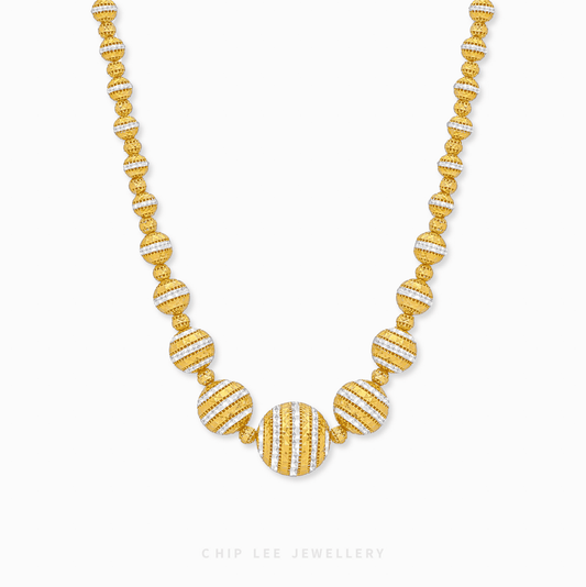 Duo Tone Oracle Statement Necklace in 916 gold
