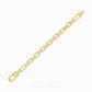 Duo Tone Paperclip Bracelet in 916 gold featuring alternating textured and polished elongated links with a luxury clasp.