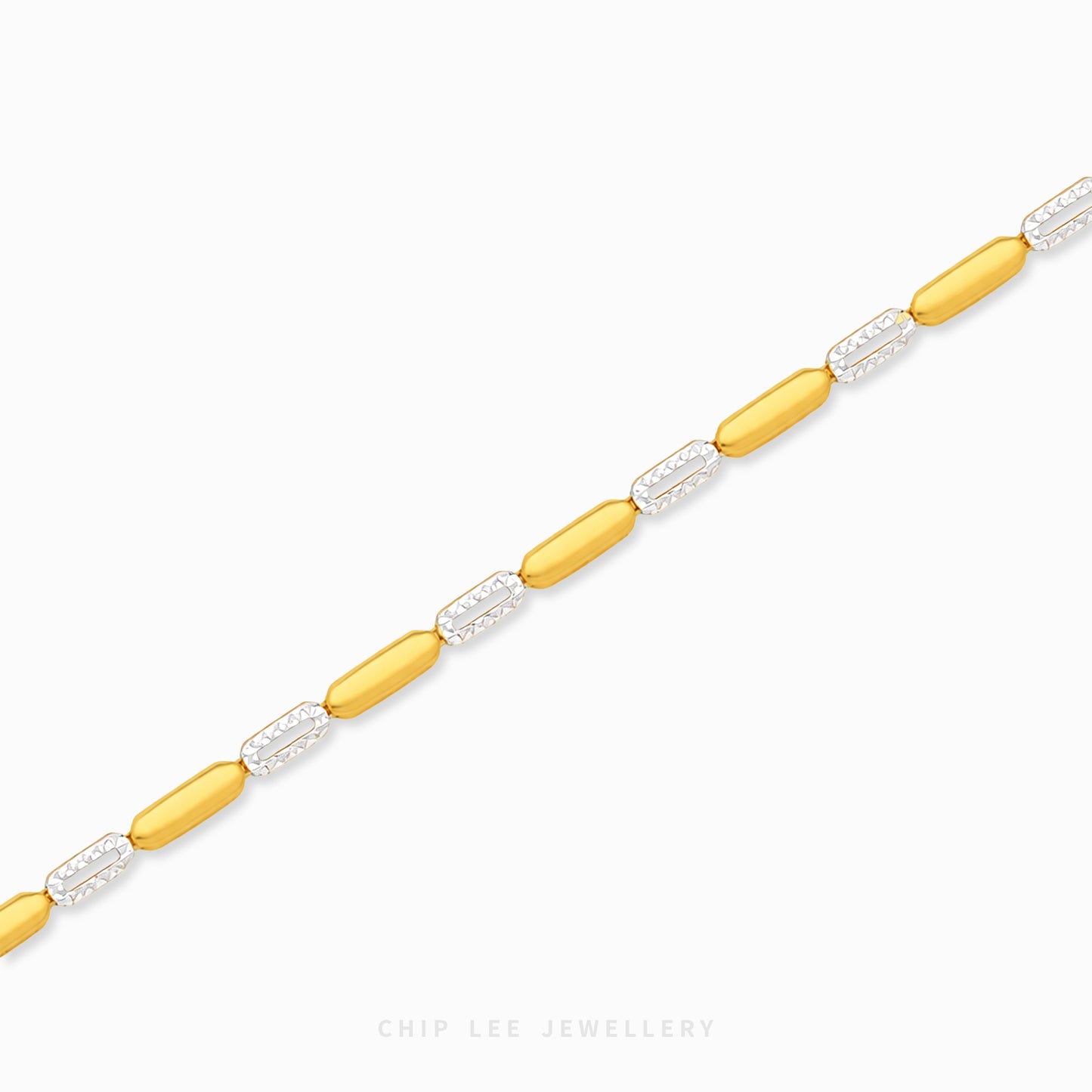 Duo Tone Pavé Bracelet with mixed metal finish