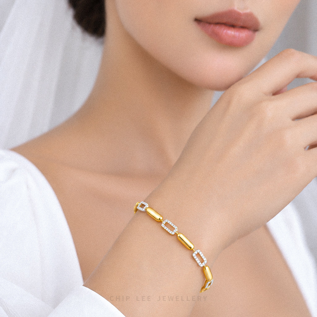 Duo Tone Pave Bracelet