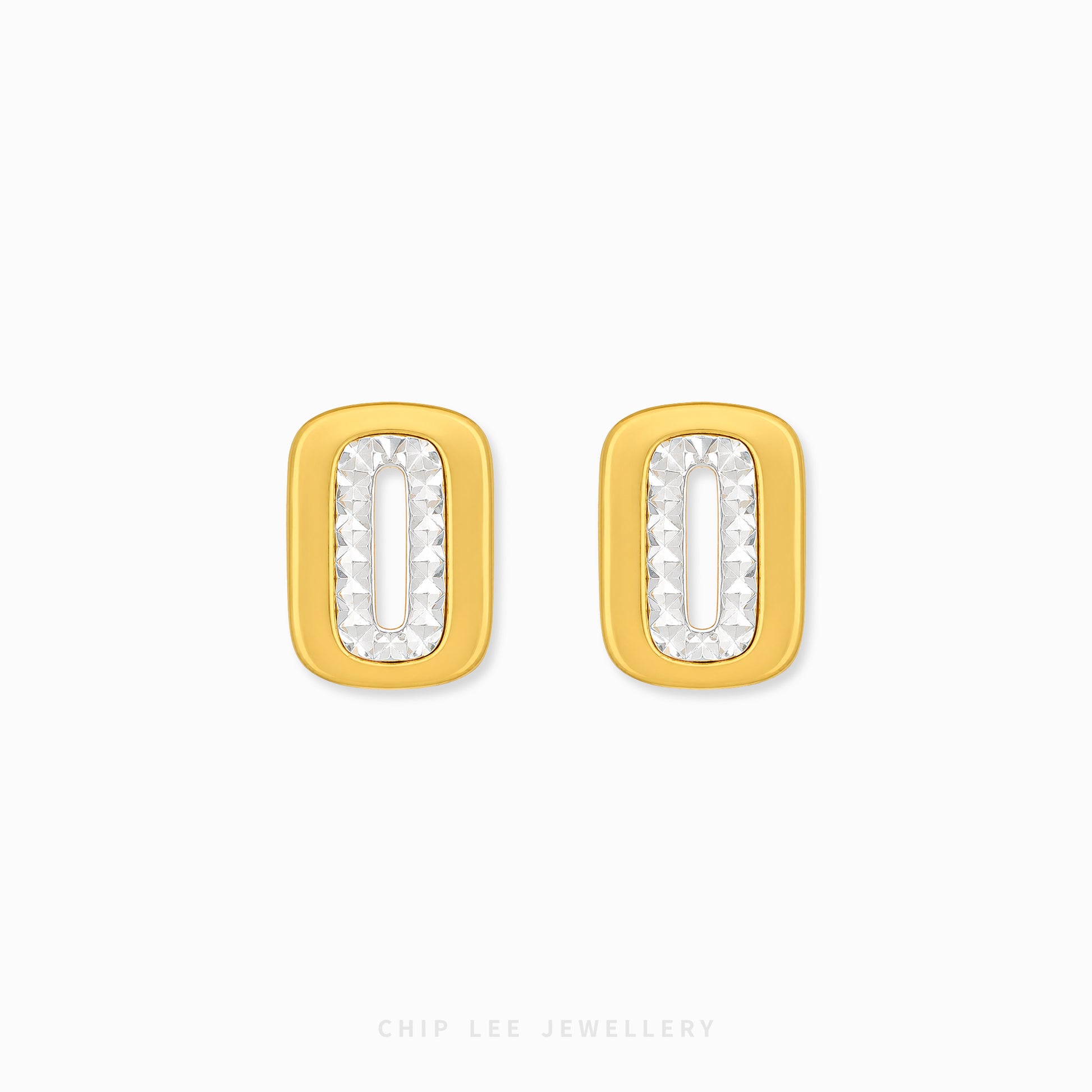 Duo Tone Pavé Earrings with sparkling two-tone finish