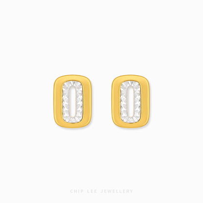 Duo Tone Pavé Earrings with sparkling two-tone finish