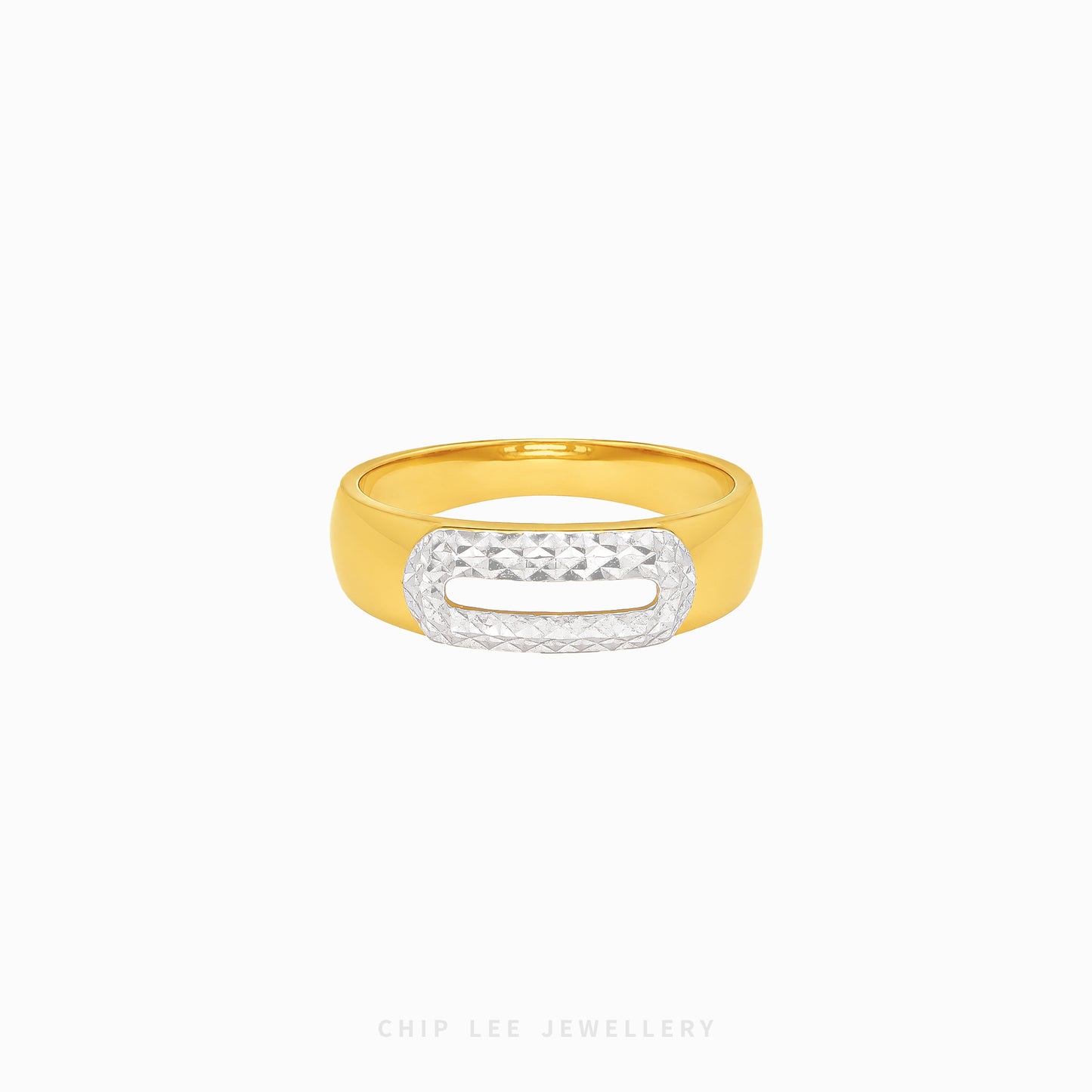 Modern duo tone statement ring for women