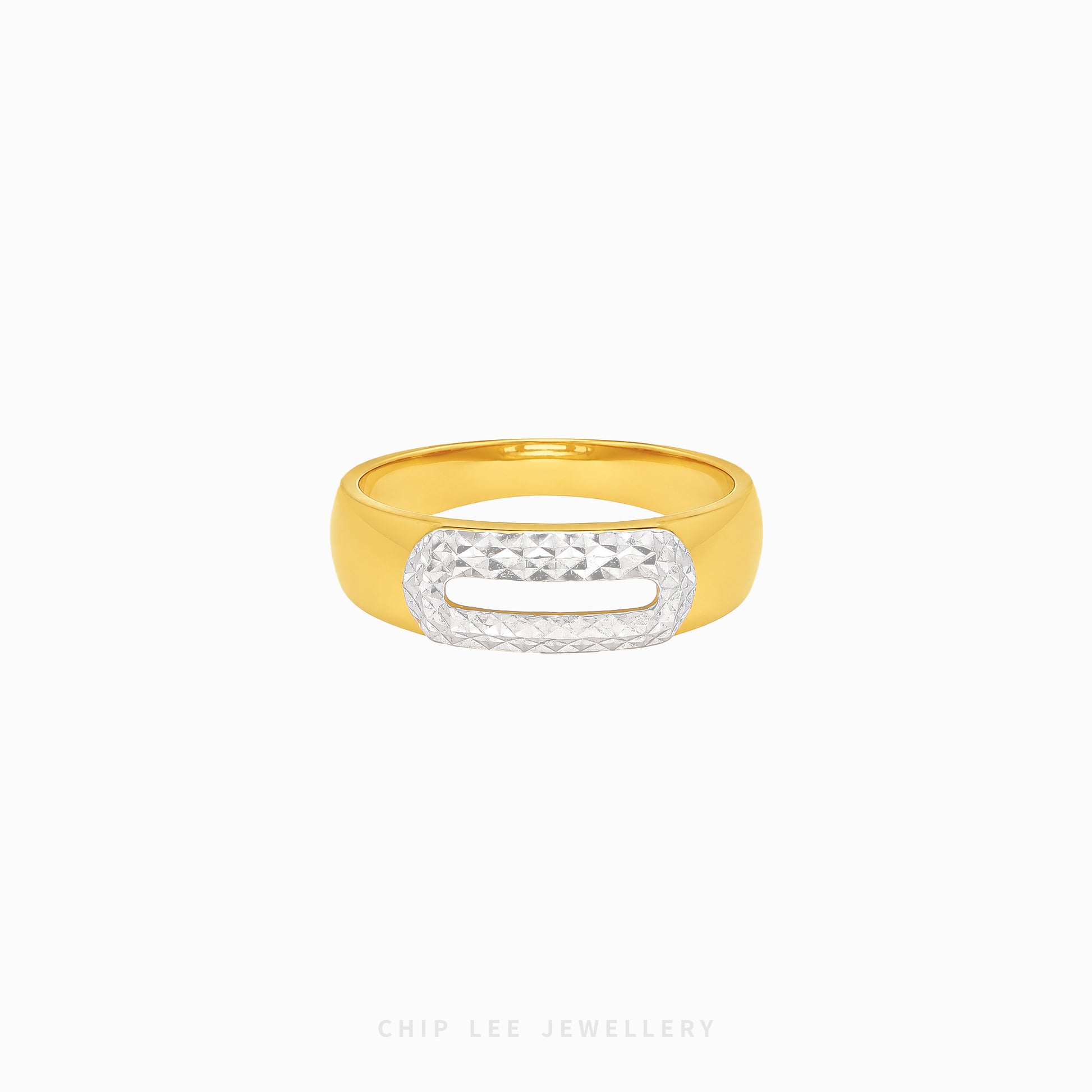 Modern duo tone statement ring for women
