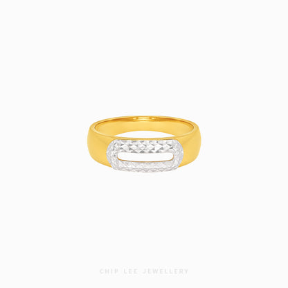 Modern duo tone statement ring for women