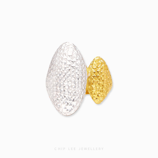 Duo Tone Pulut Dakap Ring in 916 gold by Chip Lee Jewellery Singapore, featuring elegant dual-tone craftsmanship and intricate design.