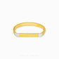 Duo Tone Semi Rectangular Bangle by Chip Lee Jewellery Singapore, sculpted 916 gold with matte and high-polish finishes, bold and elegant accessory