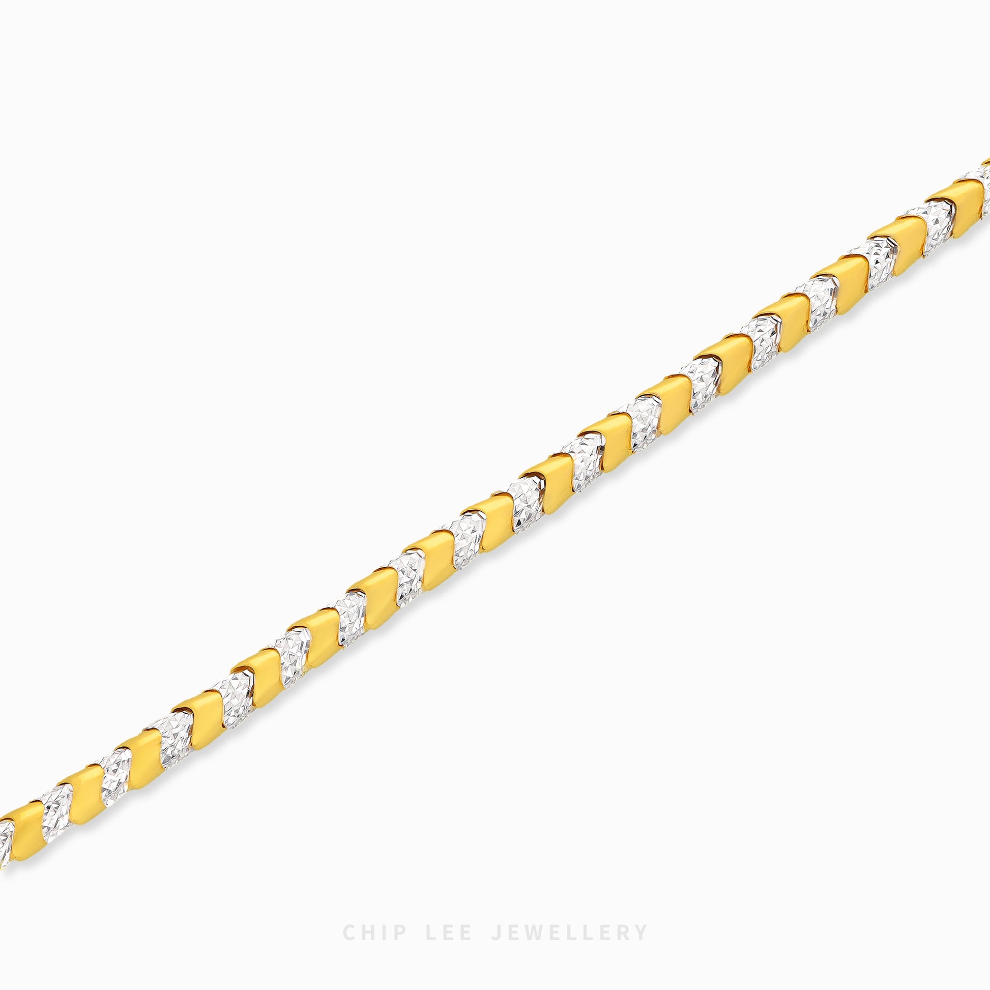 916 gold duo tone serpentine bracelet in 22K gold with fluid snake-inspired chain design