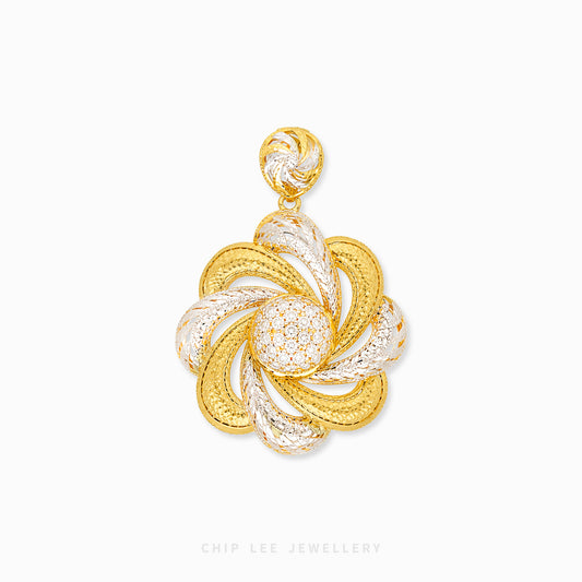 Duo Tone Statement Floral Pendant