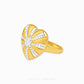 Duo Tone Sunburst Heart Ring in gold and silver finish