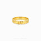 duo tone swiss cut ring in 916 gold with geometric cut textured design