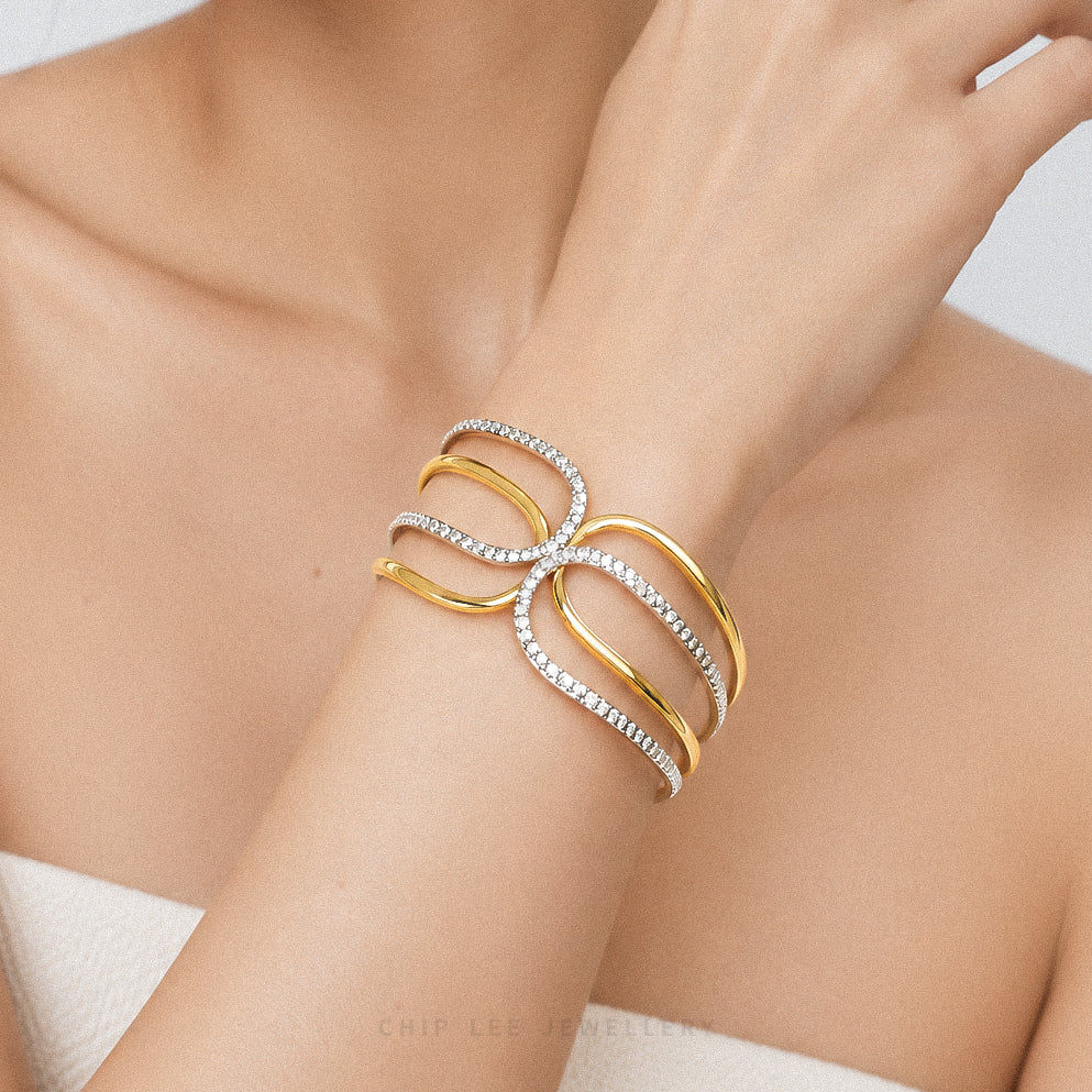 Duo Tone Trinity Bangle