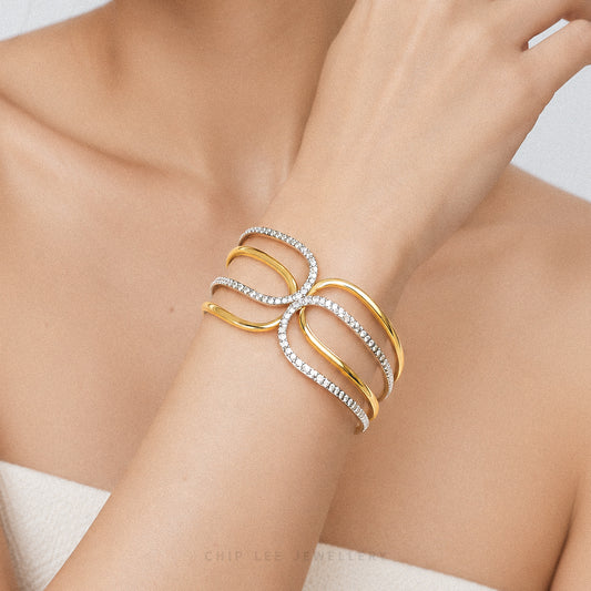 Duo Tone Trinity Bangle