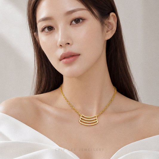 Duo Tone Trinity Necklace