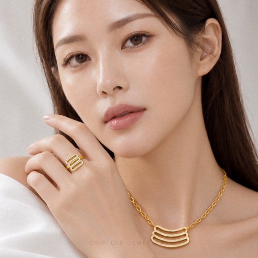 Duo Tone Trinity Ring