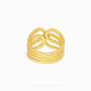 Duo Tone Trinity Ring in 22K yellow and white gold by Chip Lee Jewellery Singapore – certified 916 gold, elegant intertwined bands.