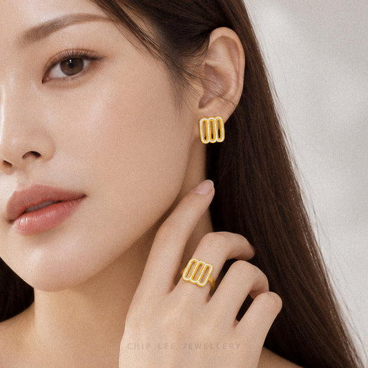 Duo Tone Trinity Studs