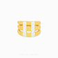 Duo Tone Triple Layer Ring 916 gold by Chip Lee Jewellery Singapore – dual-tone, three-band design for modern elegance.