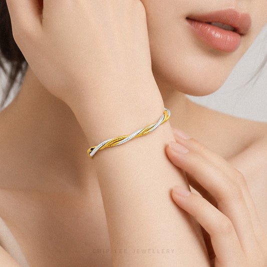 Duo Tone Twist Italia Flexi Bangle