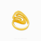 Duo Tone Z Wavy Statement Ring with bold wave design, dual tone finish, modern statement jewelry for women