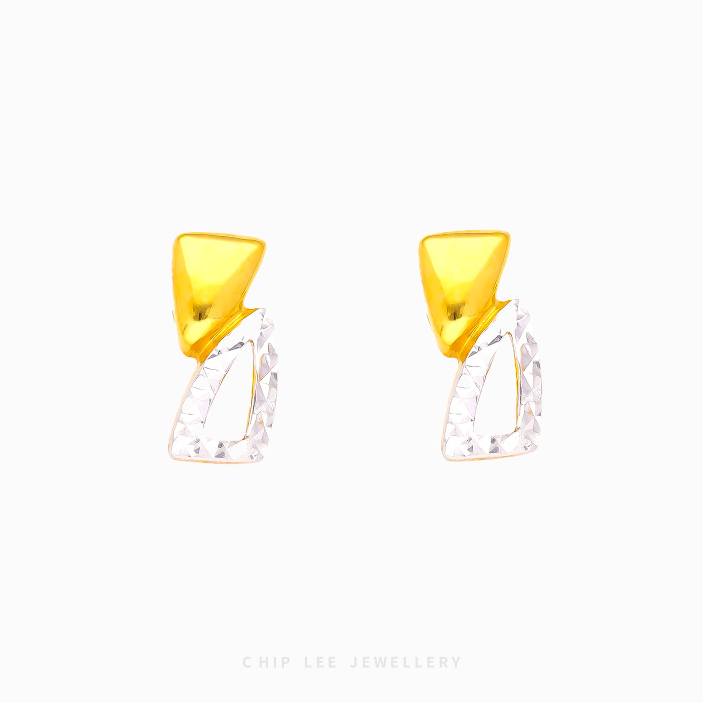 Duo Tone Triangle Stud Earring - Chip Lee Jewellery